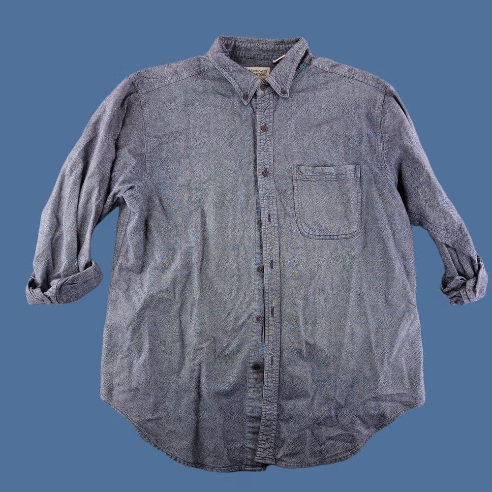 Vintage Northwest Territory Shirt Mens XL Blue Long Sleeve Flannel Work Button-Up Size US XL / EU 56 / 4 - 1 Thumbnail
