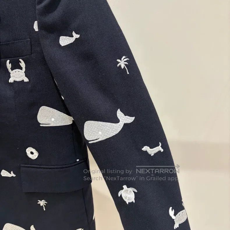 Thom Browne Thom Browne Ocean Series Embroidered Jacket - Dark Blue Size US S / EU 44-46 / 1 - 4 Thumbnail