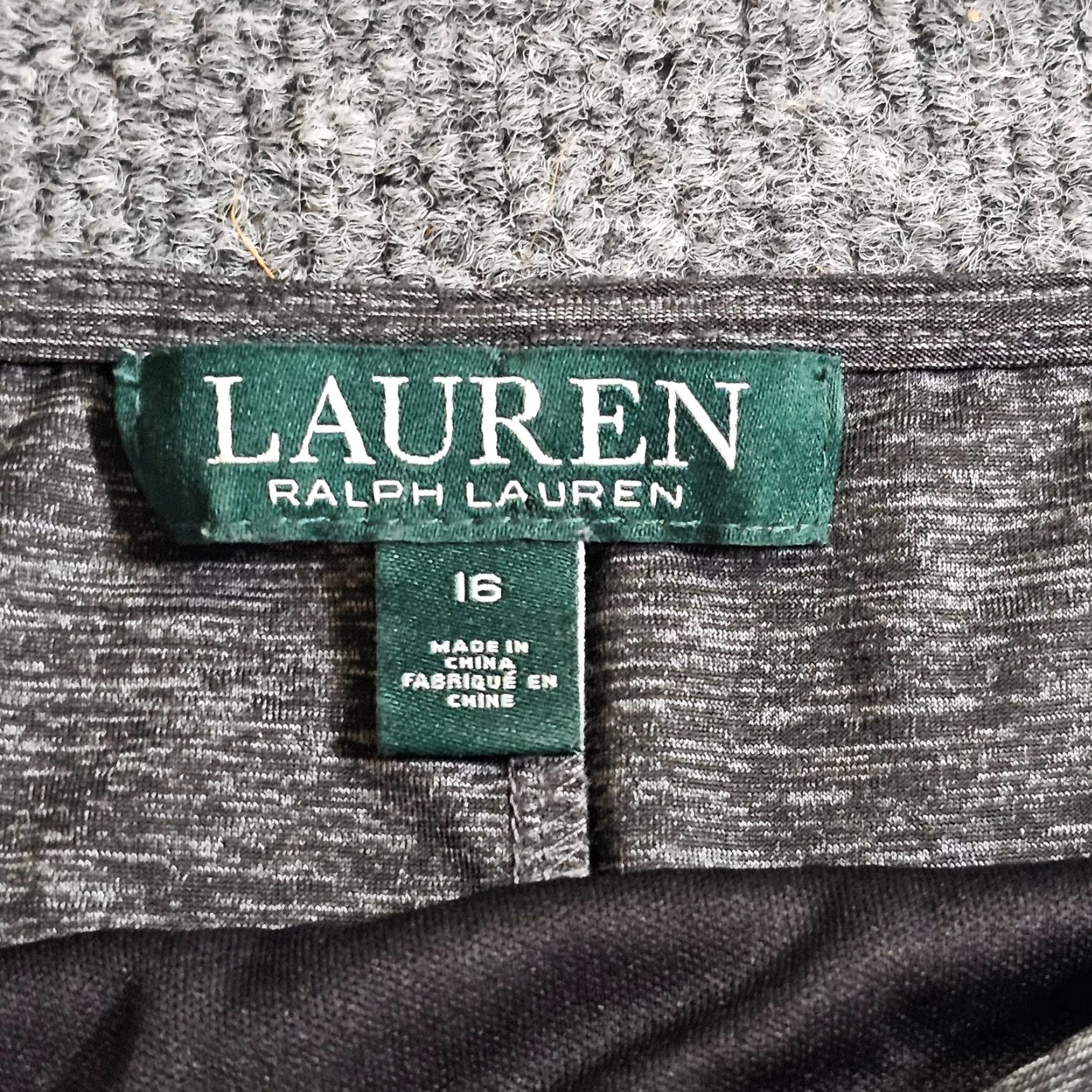 Ralph Lauren Lauren Ralph Lauren Dress Women 16 Gray 3/4 Sleeve Knit Faux Wrap Boat Neck Career Cocktail Dress Size XXL / US 16-18 / IT 52-54 - 3 Thumbnail
