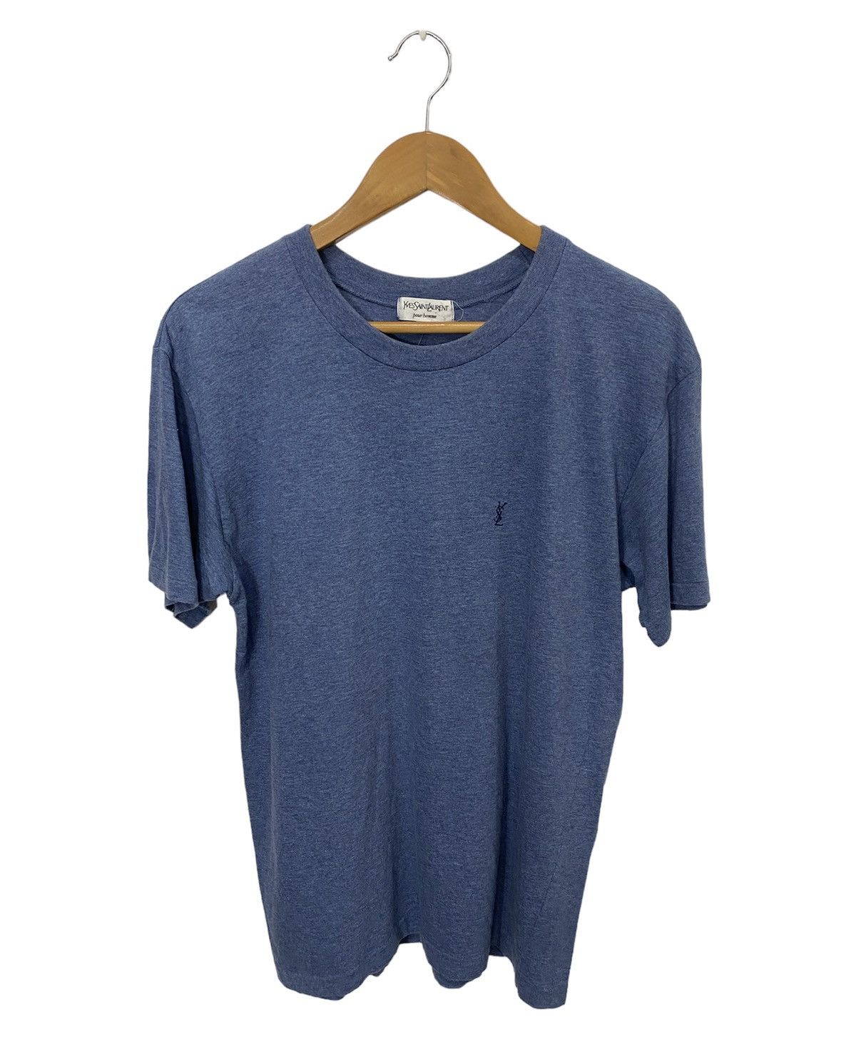 Vintage Yves Saints Laurent YSL Embroidered Logo t shirt