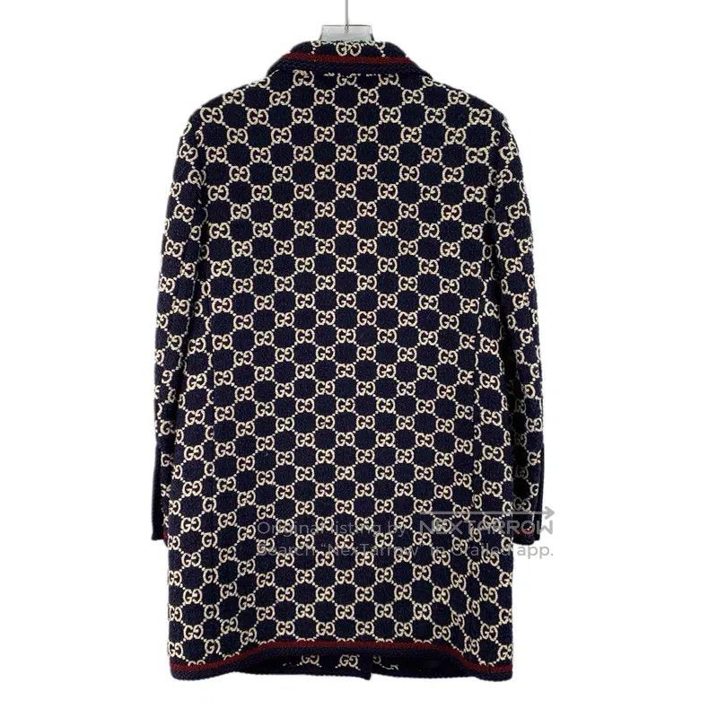 Gucci Gucci Black logo jacquard full-print cotton lapel double-b Size XS / US 0-2 / IT 36-38 - 2 Thumbnail