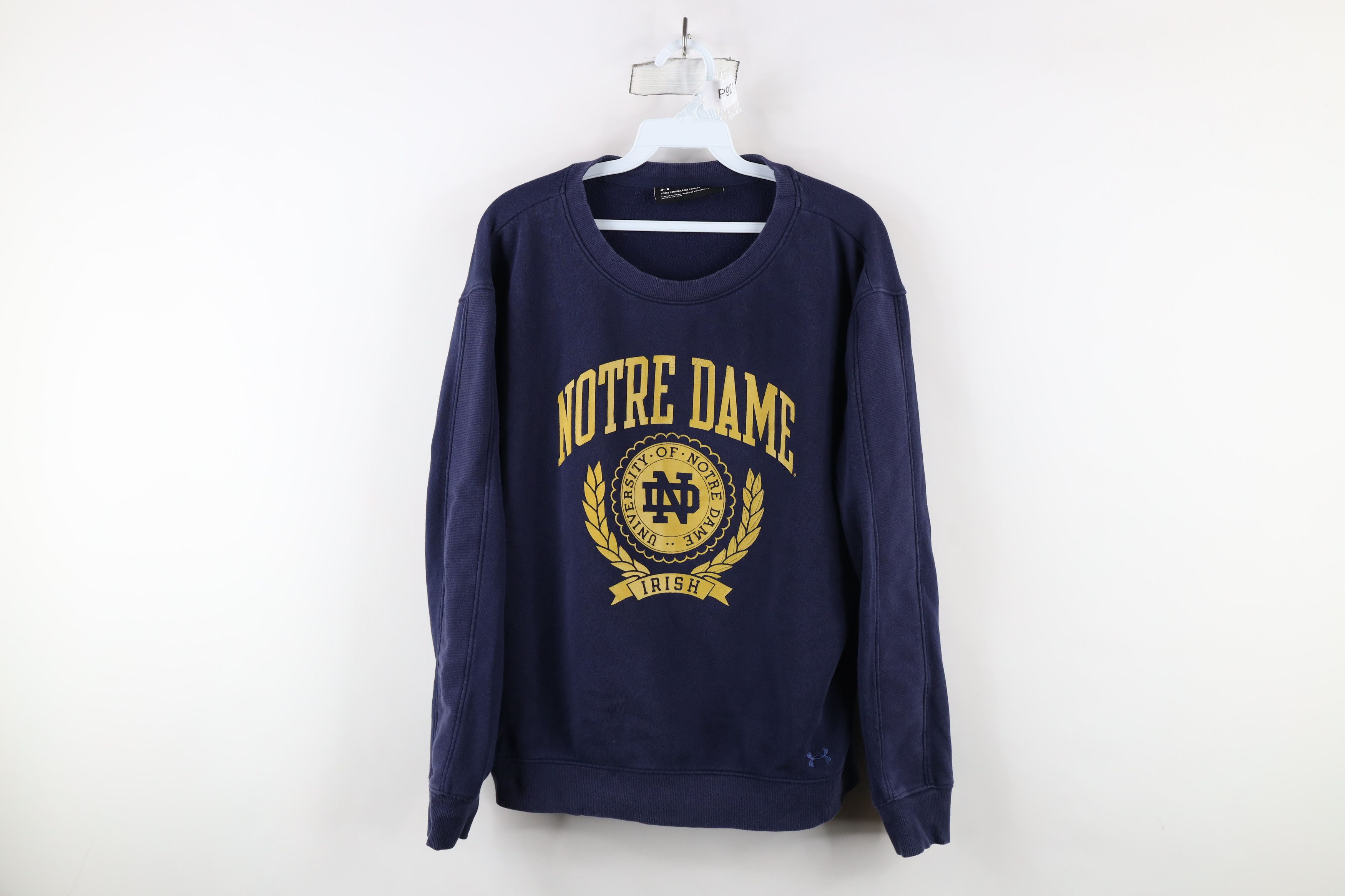 Under Armour × Vintage Under Armour Notre Dame University Crewneck Sweatshirt Size L / US 10 / IT 46 - 1 Thumbnail