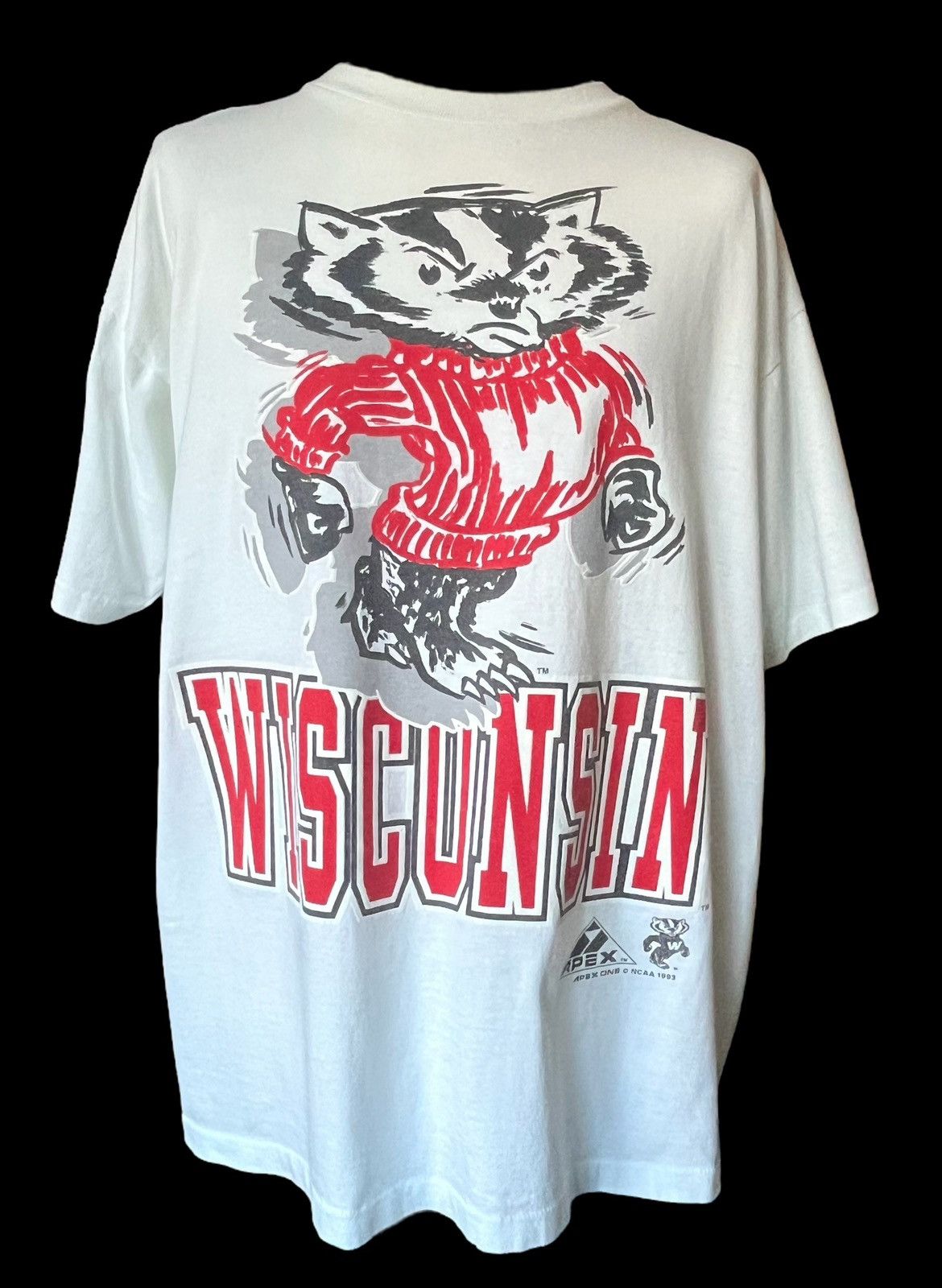 Apex One × NCAA × Vintage 1990’s NCAA Wisconsin Badgers Apex one Big logo t shirt XL Size US XL / EU 56 / 4 - 1 Thumbnail