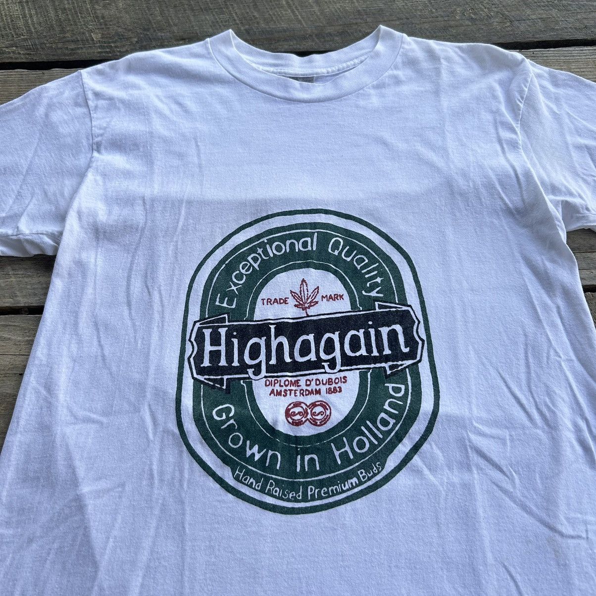 Vintage Vintage 90s Highagain Funny Weed Heineken Beer Parody Shirt Size US M / EU 48-50 / 2 - 4 Thumbnail