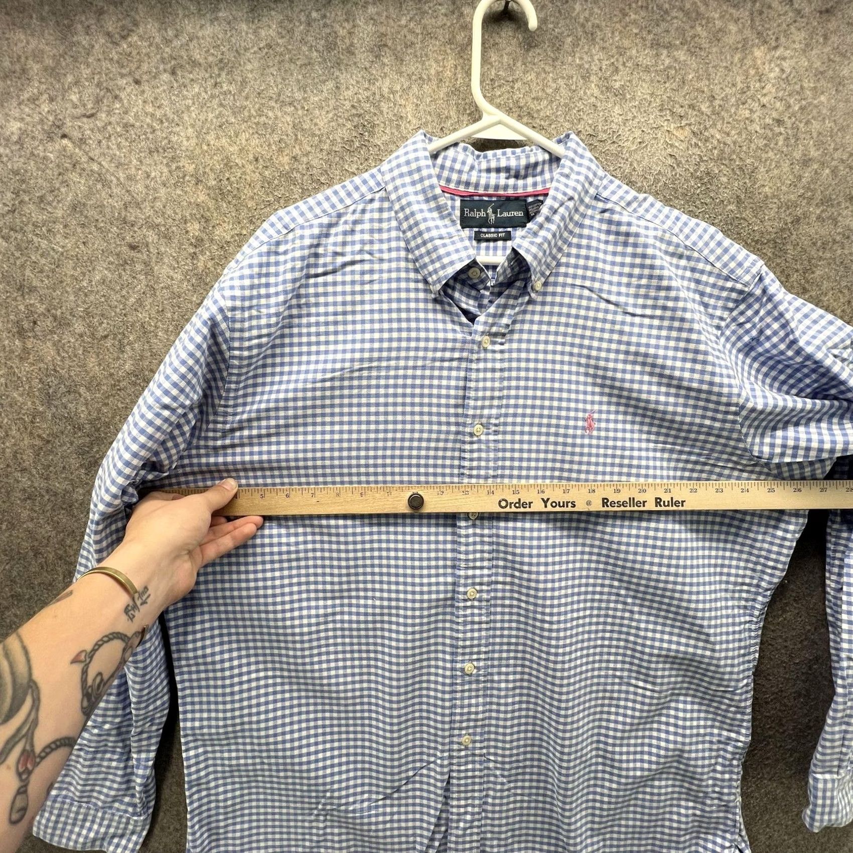 Ralph Lauren Ralph Lauren Shirt Mens 2XL Blue Check Long Sleeve Button Front Casual Woven Size US XXL / EU 58 / 5 - 3 Thumbnail