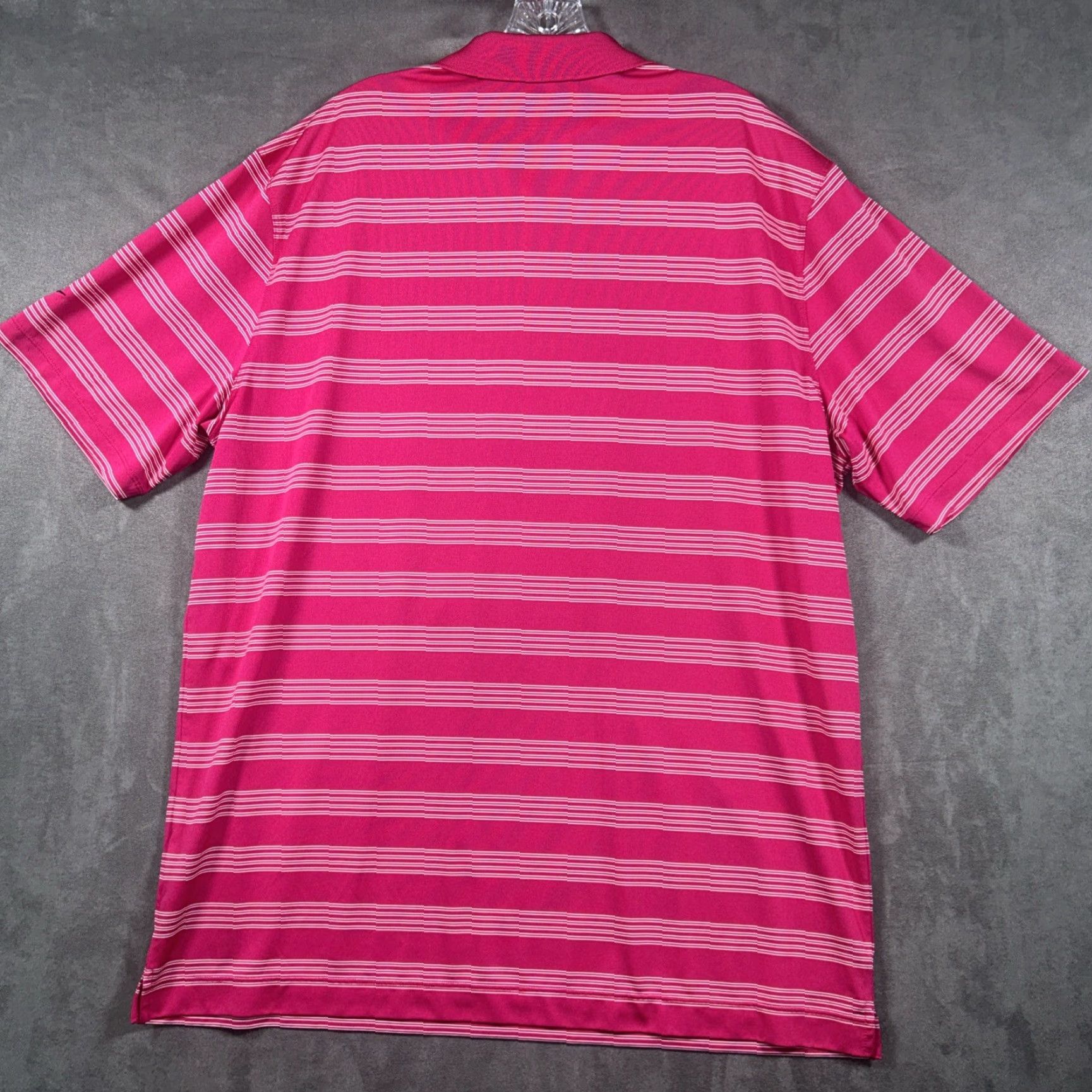 Nike Nike Tour Performance Polo Shirt Mens XL Pink White Striped Dri-Fit Golf Shirt Size US XL / EU 56 / 4 - 7 Thumbnail