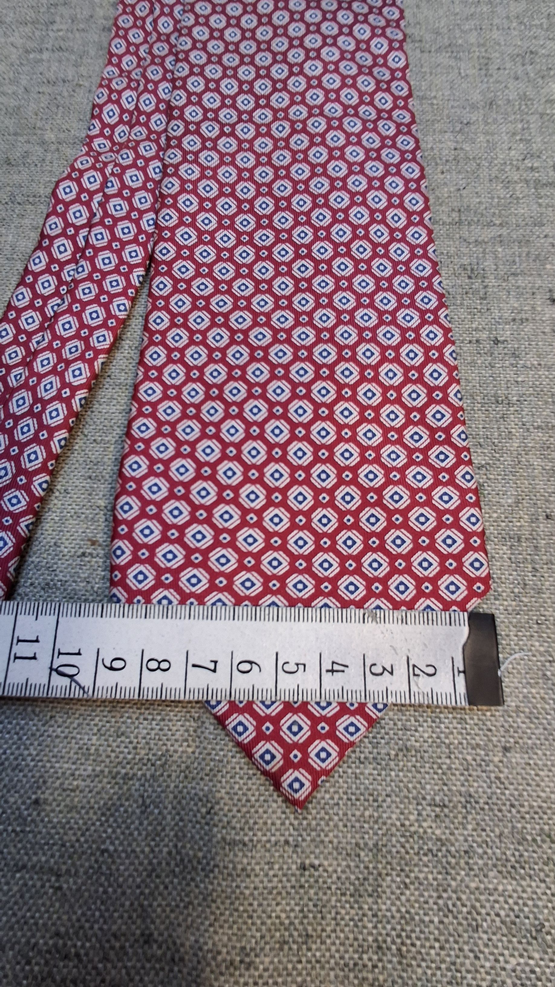 Vintage Gianni Franco Ferrara Vintage Silk Tie – Red Geometric Size ONE SIZE - 4 Thumbnail