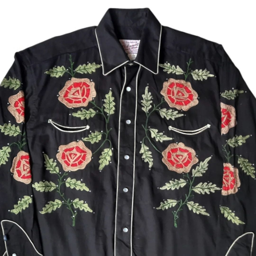 Cowboy Equipment × RRL Ralph Lauren × Rockmount Ranch Wear Rockmount Ranchwear Embroidery Pearl Snap Western Shirt Size US M / EU 48-50 / 2 - 4 Thumbnail