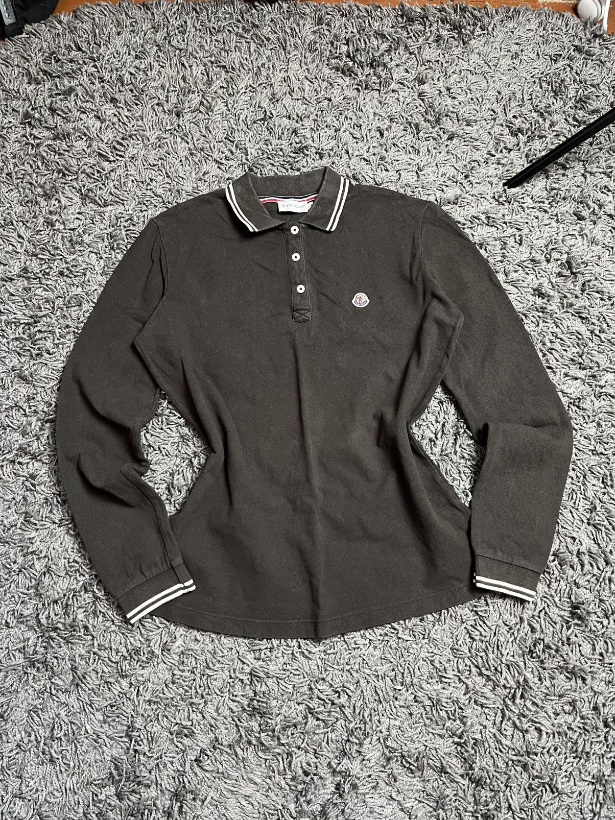 Moncler Moncler Maglia Polo Manica Lunga Long Sleeve Polo Shirt Size L / US 10 / IT 46 - 2 Thumbnail