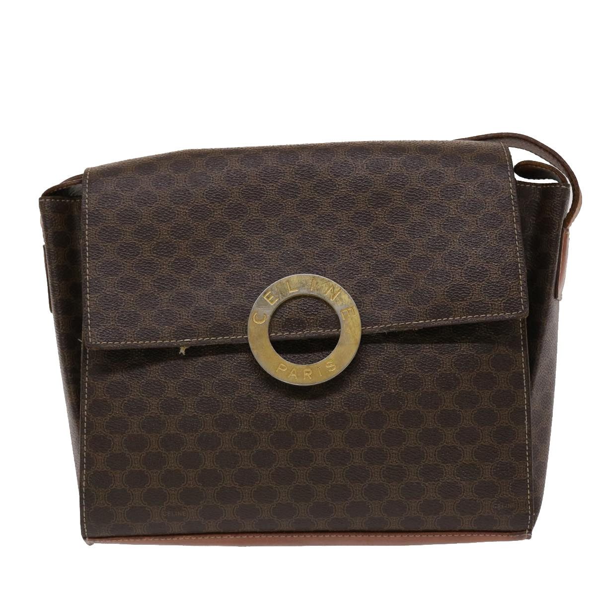 Celine CELINE Macadam Canvas Shoulder Bag Pvc Leather Brown Size ONE SIZE - 2 Thumbnail