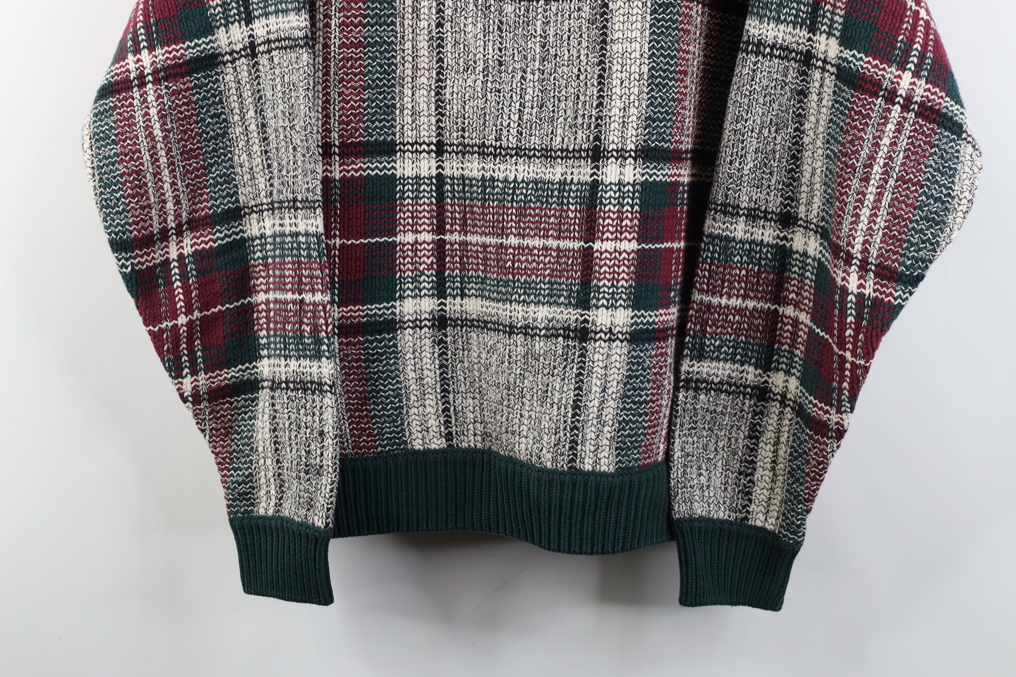 Vintage Vintage 90s Streetwear Cotton Knit Crewneck Sweater Plaid Size US M / EU 48-50 / 2 - 3 Thumbnail