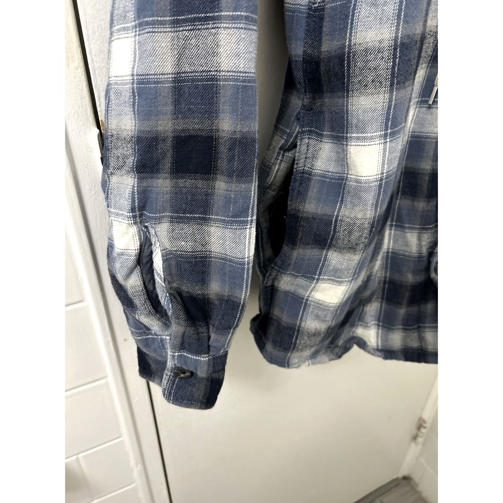 Wrangler Wrangler Authentics Shirt Jacket Mens S Blue Plaid Flannel Hooded Quilted Lined 3-in-1 Jacket Size US S / EU 44-46 / 1 - 7 Thumbnail