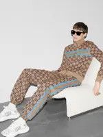 Gucci o1loc1c1125 787881 Technical Jersey GG Print Jogging Pant Size US 28 / EU 44 - 6 Thumbnail