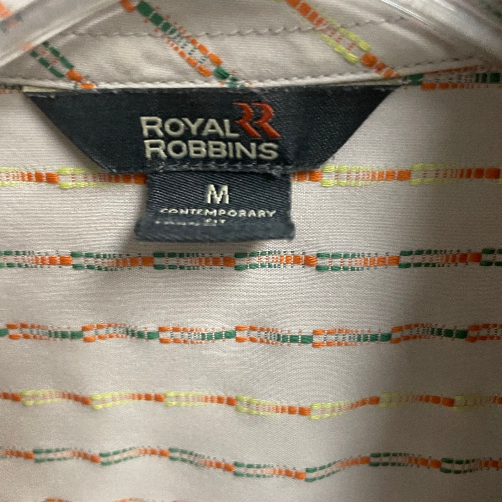 Royal Robbins Royal Robbins Medium Mens Button Down Shirt Textured Stripe Size US M / EU 48-50 / 2 - 2 Thumbnail