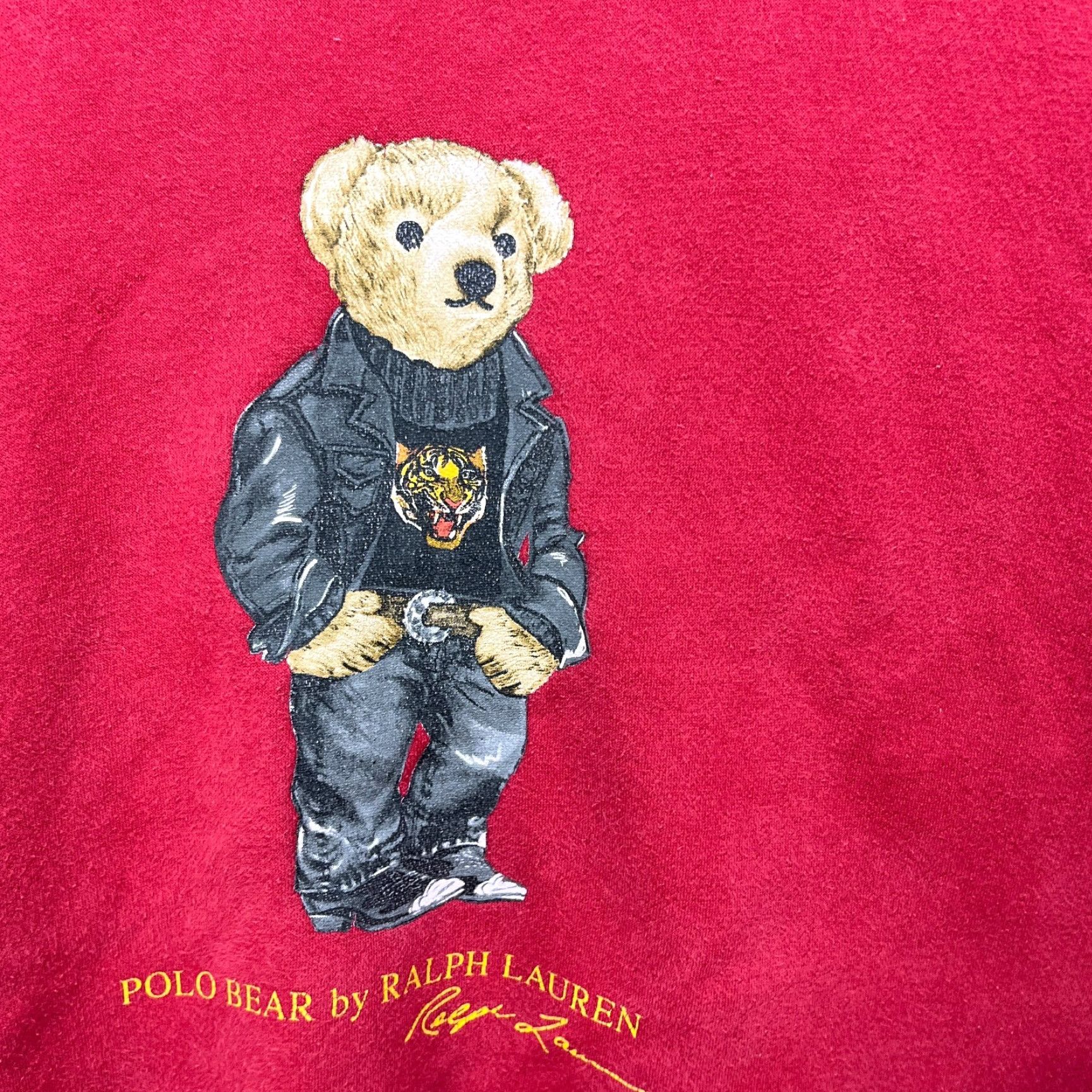 Polo Ralph Lauren Vintage Polo Ralph Lauren Hoodie L Men Red Cotton Fleece Hooded Bear - 90s? Size US L / EU 52-54 / 3 - 3 Thumbnail