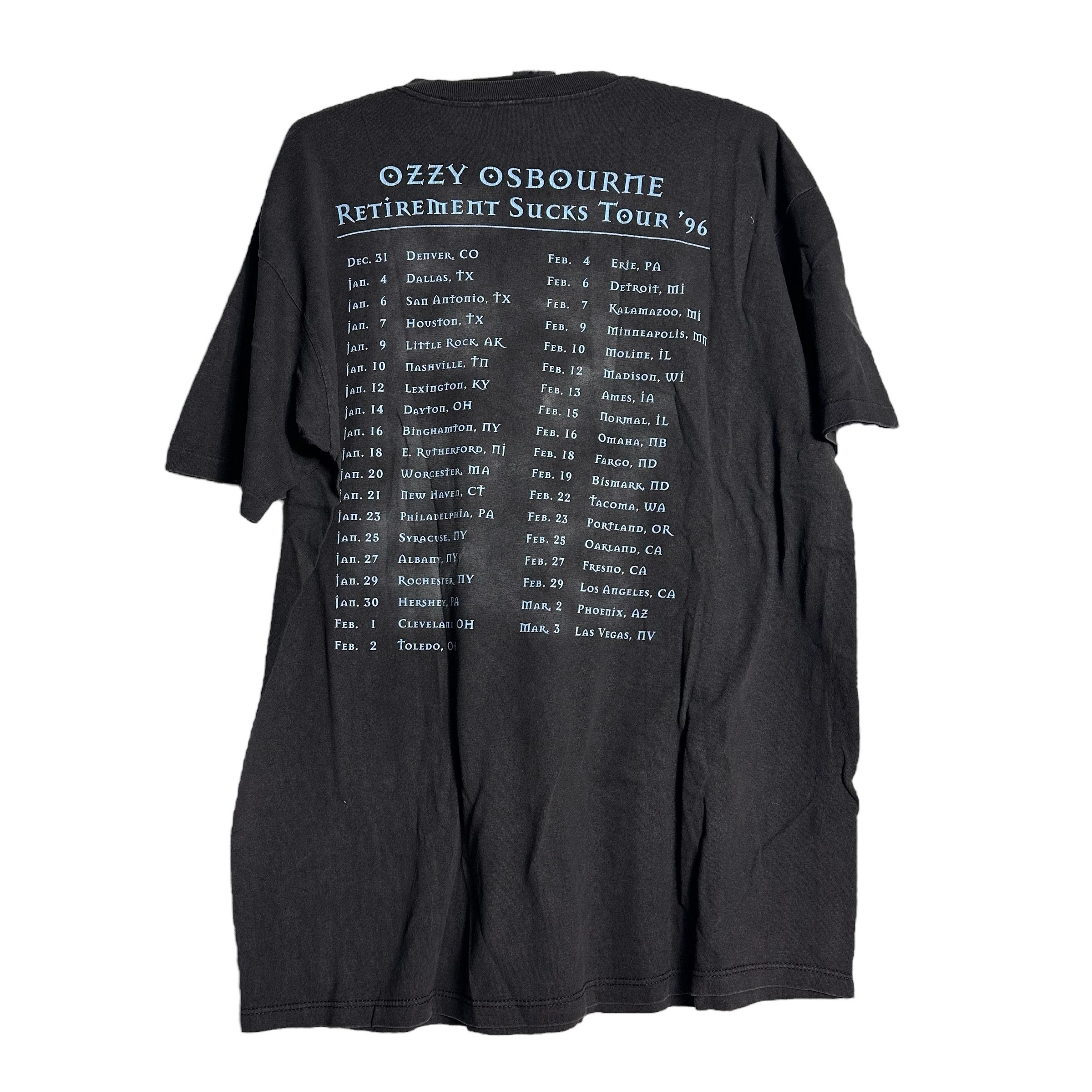 Band Tees 🔥RARE🔥Vintage Ozzy Osbourne USA Tour 96 Band T-shirt Size US XL / EU 56 / 4 - 4 Thumbnail