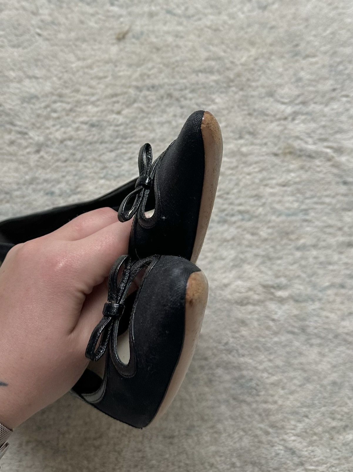 Marc Jacobs Vintage 90s Marc Jacobs Heels Cut Out Black Pump Bow Size US 9 / IT 39 - 6 Thumbnail