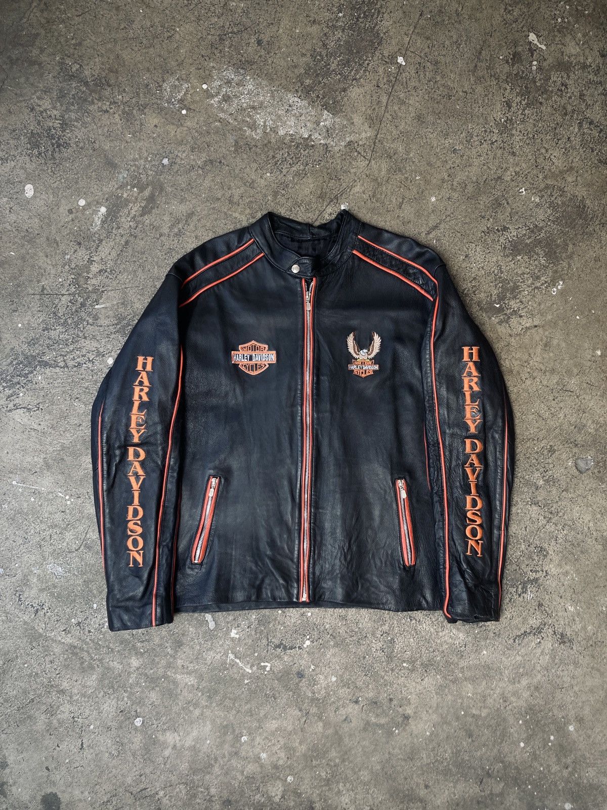 Formula 1 × Harley Davidson × Vintage Vintage 90s Harley Davidson Racing Leather Jacket Size US L / EU 52-54 / 3 - 1 Thumbnail