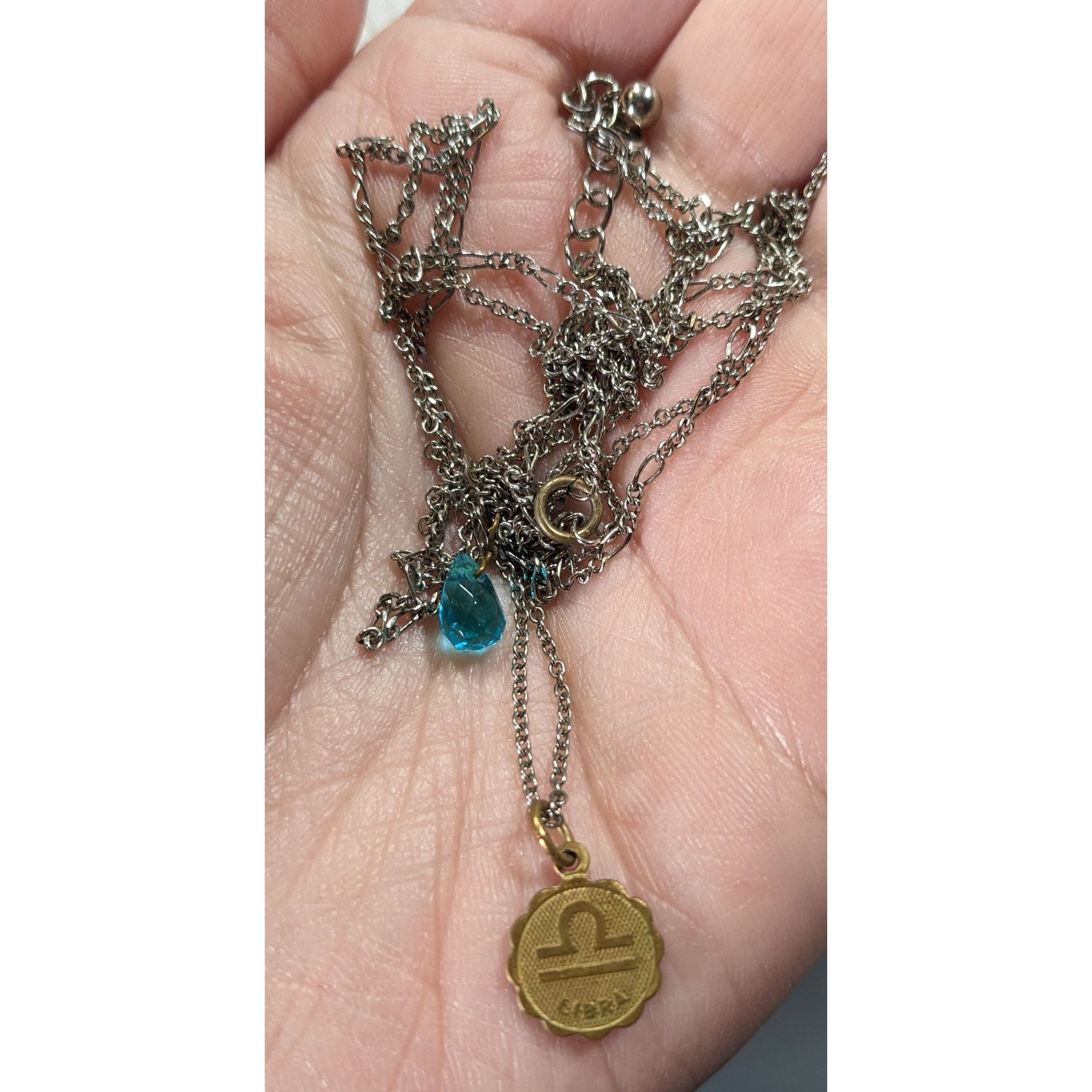 Other Libra Zodiac Layered Necklace With Gold Tone Pendant & Blue Size ONE SIZE - 5 Thumbnail