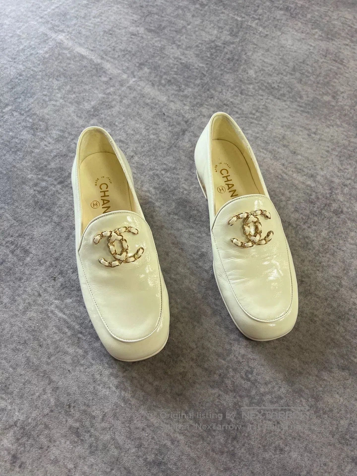 Chanel Chanel Cream Double C Logo Loafers. Size US 4 / IT 34 - 1 Thumbnail