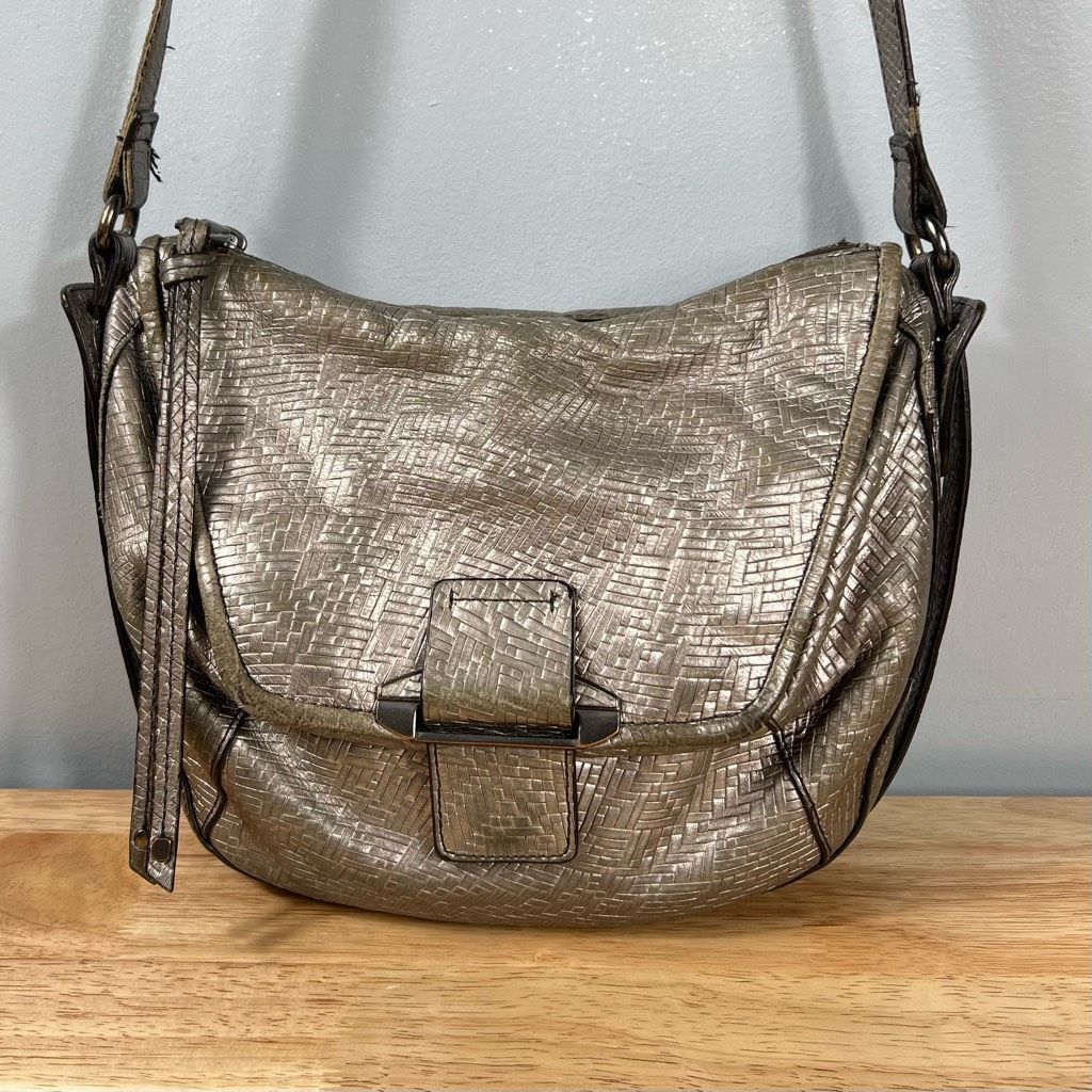 Other Kooba, “Gary” Crossbody Purse in Gunmetal Silver Faux Weave Women’s Bag Size ONE SIZE - 1 Thumbnail