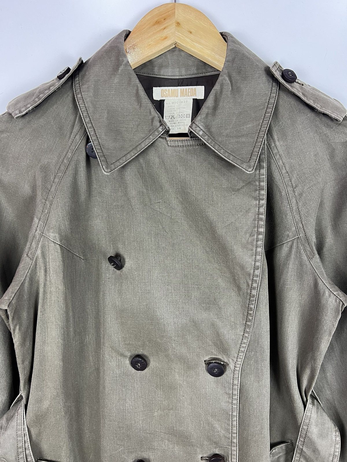 Japanese Brand 🔥 OSAMU MAEDA TRENCH COAT DOUBLE BREASTED Size M / US 6-8 / IT 42-44 - 6 Thumbnail