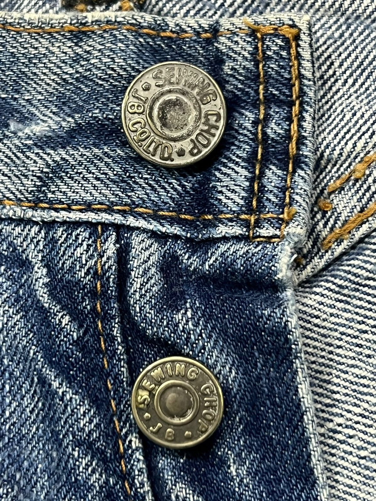 Denime Vintage 90s Sewing Chop O’alls Selvedge Denim Japan Size US 29 - 10 Thumbnail