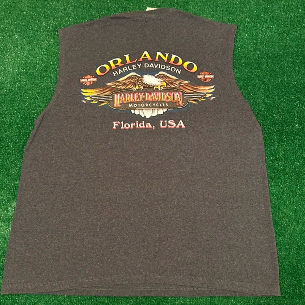Harley Davidson VINTAGE Harley-Davidson Biker Skull Eagle T-Shirt Sleeveless Shirt Mens XL Gray 90s Y2K VTG Punk Grunge Motorcycle Logo Size US XL / EU 56 / 4 - 2 Thumbnail