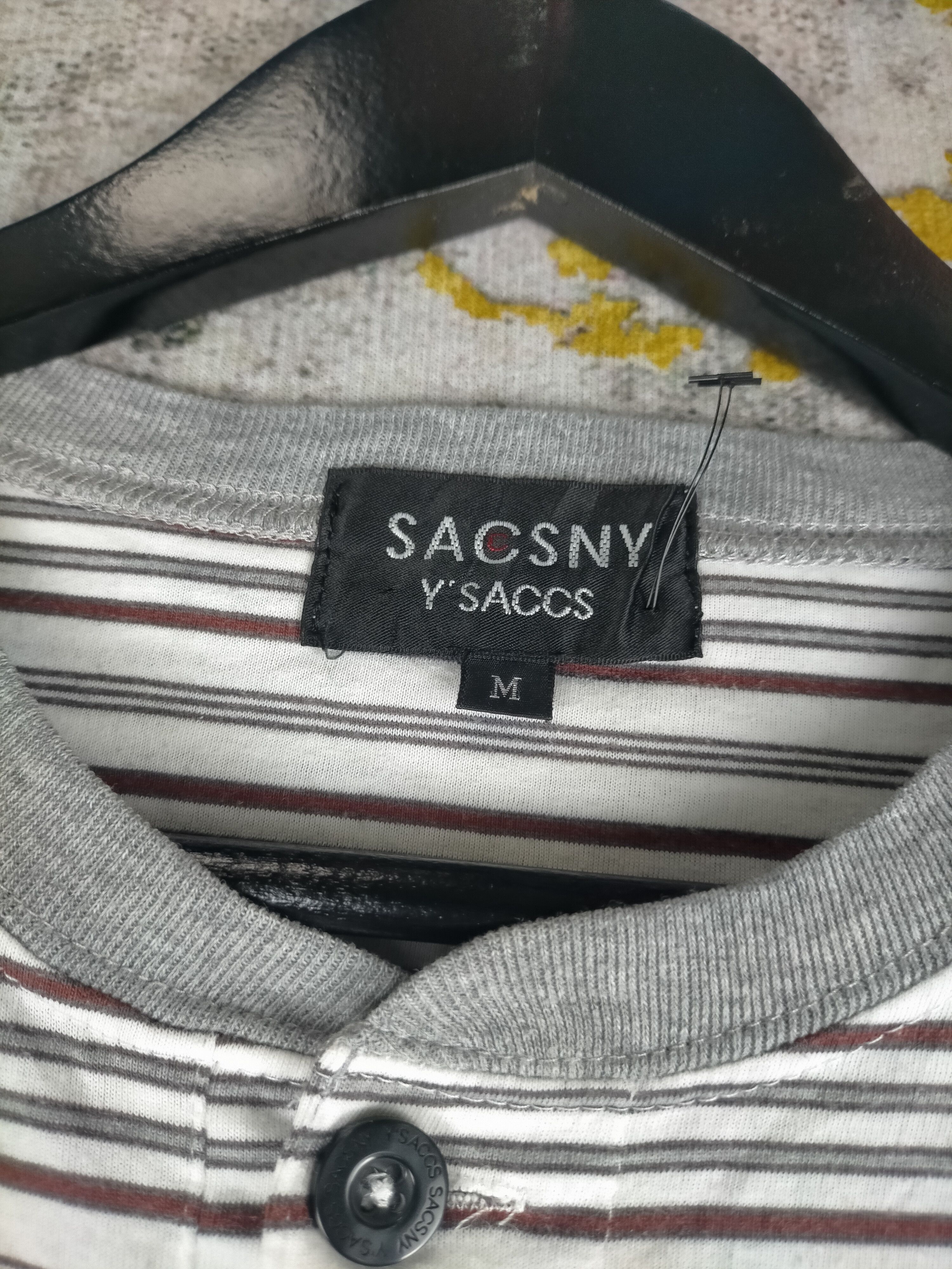Yohji Yamamoto 🔥Y'saccs Vintage Button Single Pocket Stripe Tshirt Size US M / EU 48-50 / 2 - 6 Thumbnail