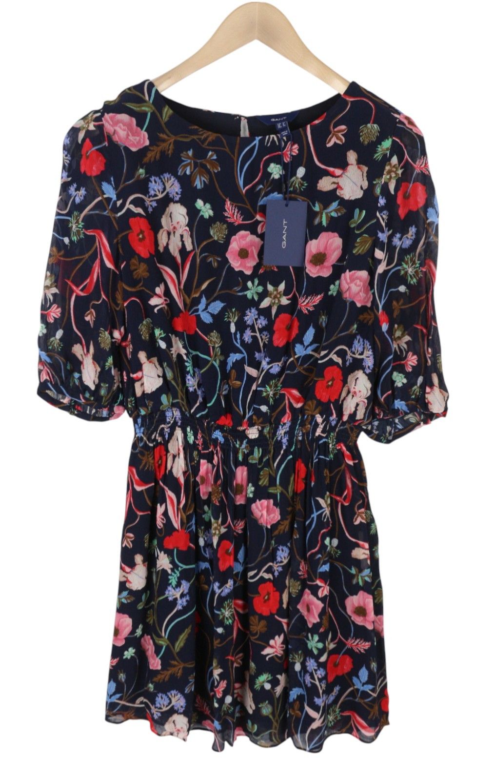 Gant WILD FLORAL BOATNECK EU36 Classic Blue Mini Dress 87731 Size S / US 4 / IT 40 - 3 Thumbnail