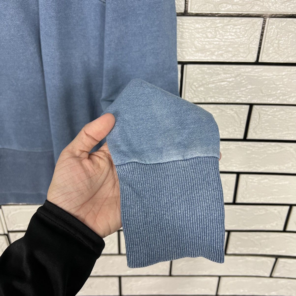 Japanese Brand THRIFT STANDARD Patchwork Sweatshirt Denim Style #4067-C185 Size US M / EU 48-50 / 2 - 8 Thumbnail