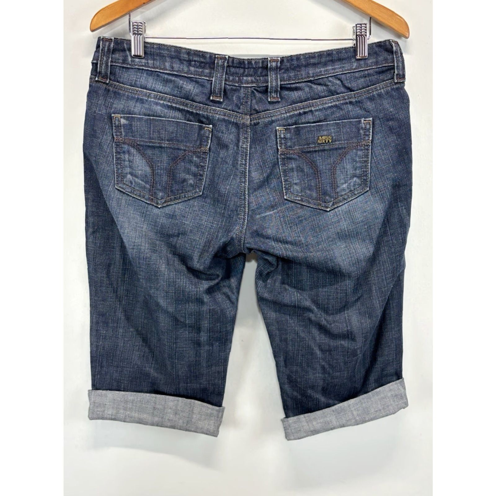 Miss Sixty VINTAGE Miss Sixty Cut-Off Shorts Women 30 Blue Low Rise Bermuda Denim 14” Inseam Y2K Size 30" / US 8 / IT 44 - 3 Thumbnail