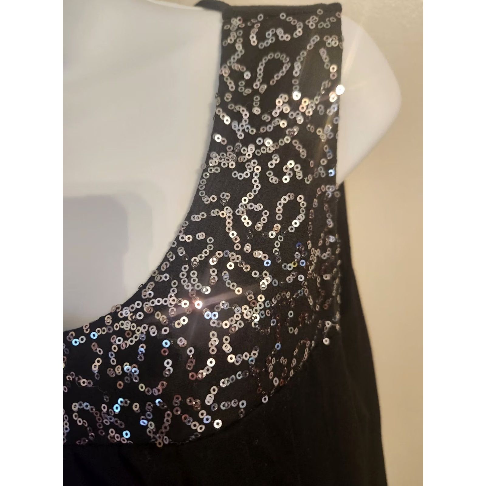 Vintage Style&co. Black Sequin Sleeveless Mini Dress M Women Size 32" / US 10 / IT 46 - 3 Thumbnail