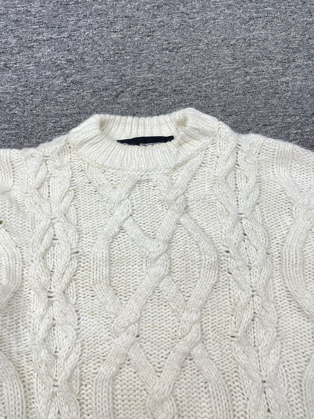 Undercover 🇯🇵 Undercover Sweater Cable Knit Oversized Baggy White Size US L / EU 52-54 / 3 - 7 Thumbnail