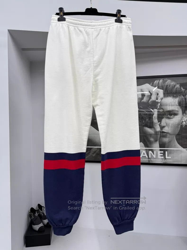 Gucci Gucci Size M White and blue college-style trousers Size US 32 / EU 48 - 3 Thumbnail