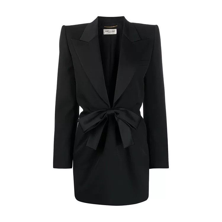 Saint Laurent Paris Saint Laurent Black Bow Blazer Dress Size M / US 6-8 / IT 42-44 - 1 Thumbnail