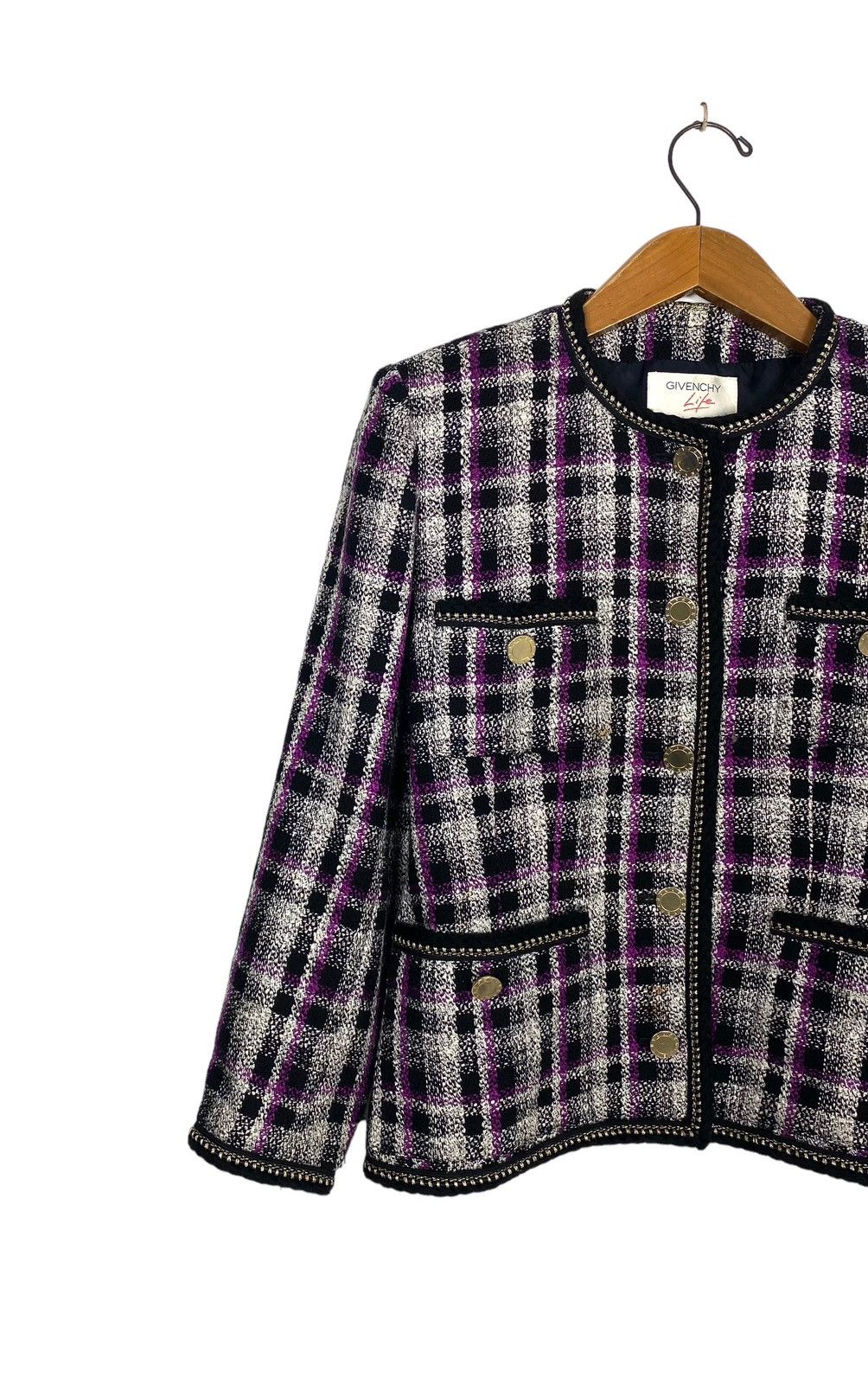 Givenchy Rare‼️ Vintage Givenchy Life Tweed Wool Jacket Size M / US 6-8 / IT 42-44 - 2 Thumbnail