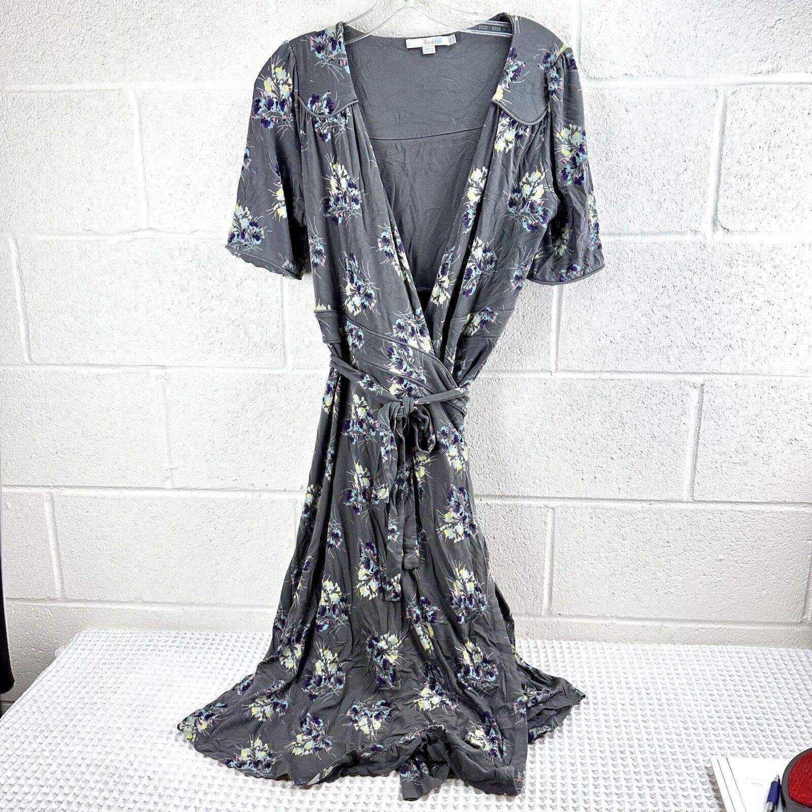 Boden Boden Midi Dress 10, Grey Floral Viscose Size L / US 10 / IT 46 - 2 Thumbnail