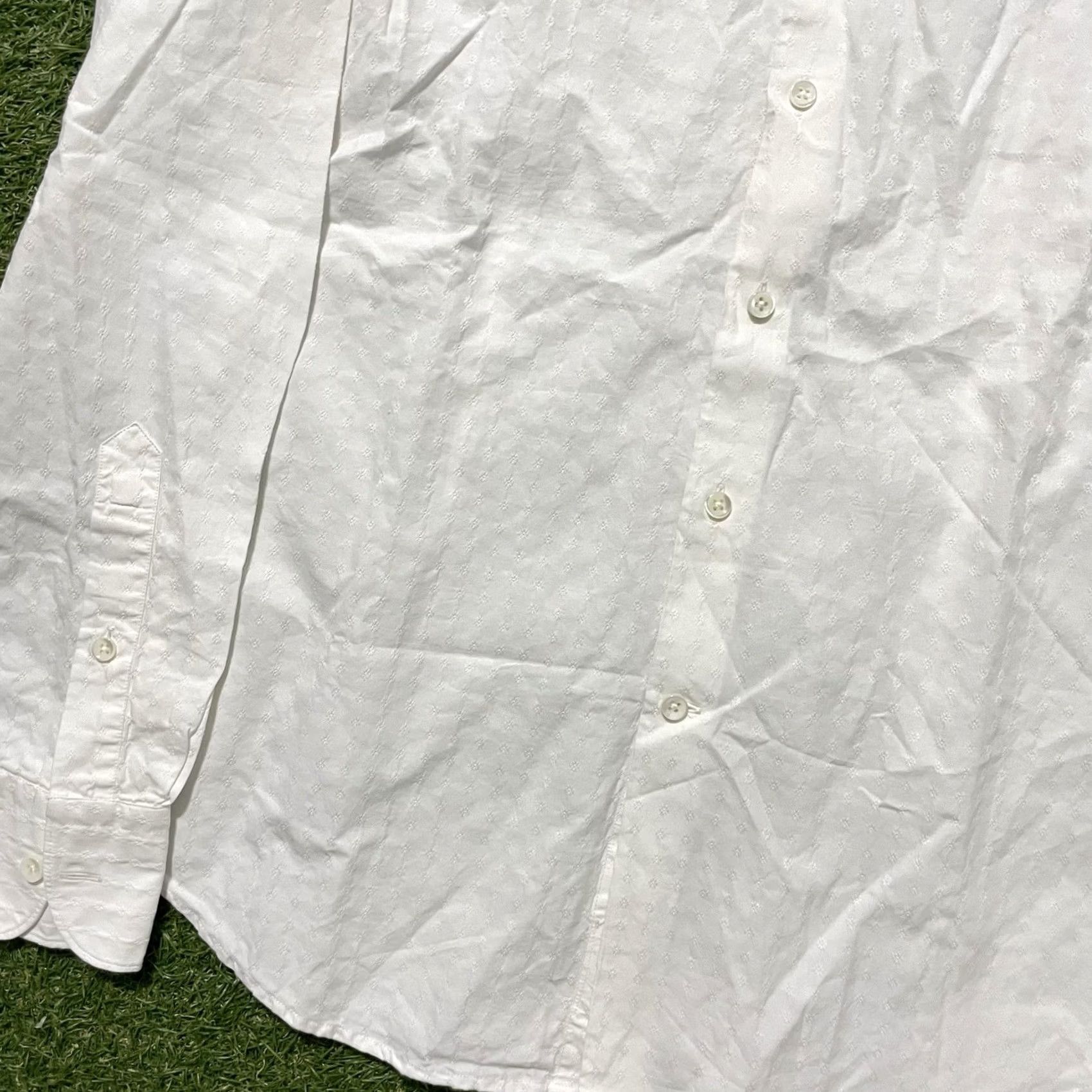 Glanshirt Slowear Shirt Mens Size 15.5 White Cotton Chambray 39cm, Men's — image 4 of 6