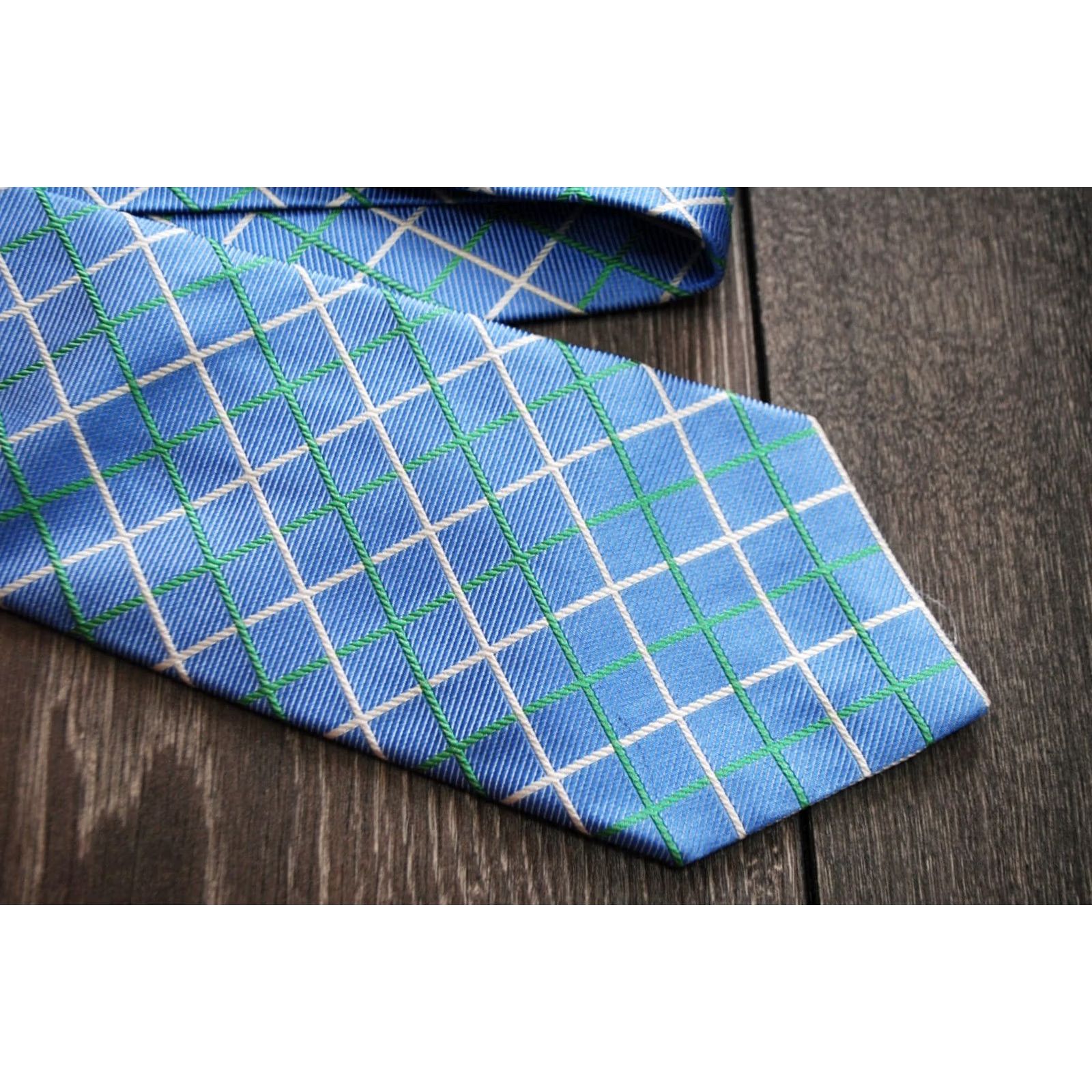 Brooks Brothers BROOKS BROTHERS BLUE MEN'S 100% SILK NECKTIE DESIGNER CHECKED MADE IN USA WOVEN Size ONE SIZE - 4 Thumbnail