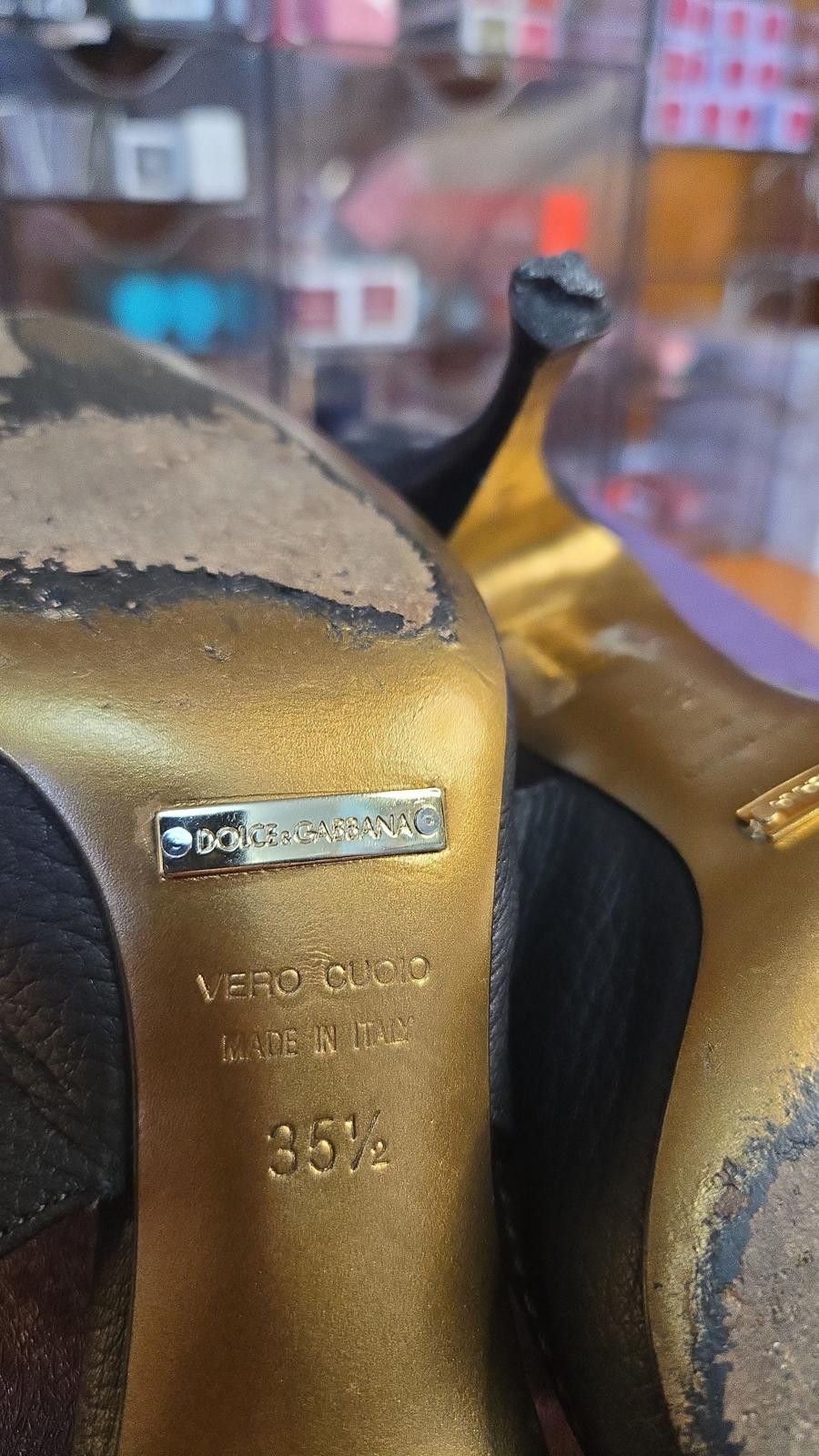 Dolce & Gabbana ✨ Dolce & Gabbana Black Leather Slingback Heels – Size 35.5 Size US 4.5 / IT 34.5 - 5 Thumbnail