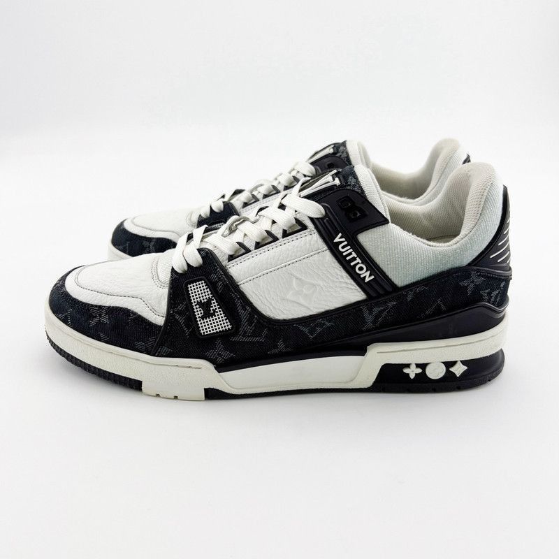 Louis Vuitton Louis Vuitton Black and White Low-Top Sneakers -2508 Size US 8 / EU 41 - 1 Thumbnail