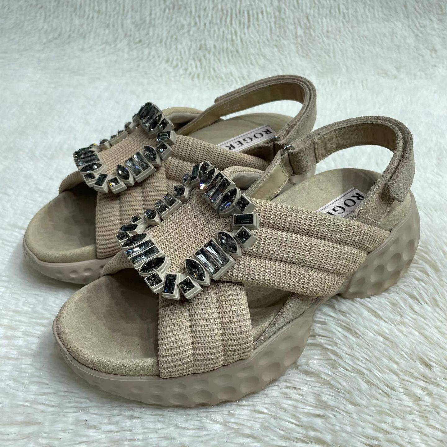 Roger Vivier Roger Vivier Viv' Run Velcro Strap Sandals K15 Size US 7 / IT 37 - 1 Thumbnail
