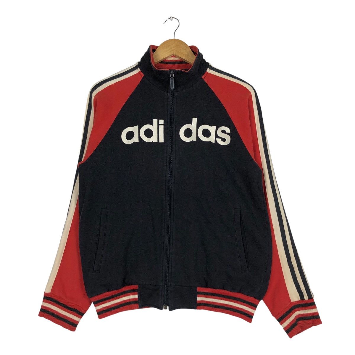 Adidas Adidas Vintage Three Stripe Sweater Jacket 90s Streetwear Size US S / EU 44-46 / 1 - 1 Thumbnail
