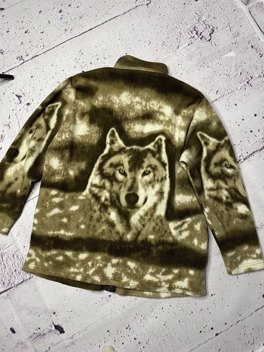 Vintage Vintage wolves fleece hooded jacket size M Size US M / EU 48-50 / 2 - 2 Thumbnail