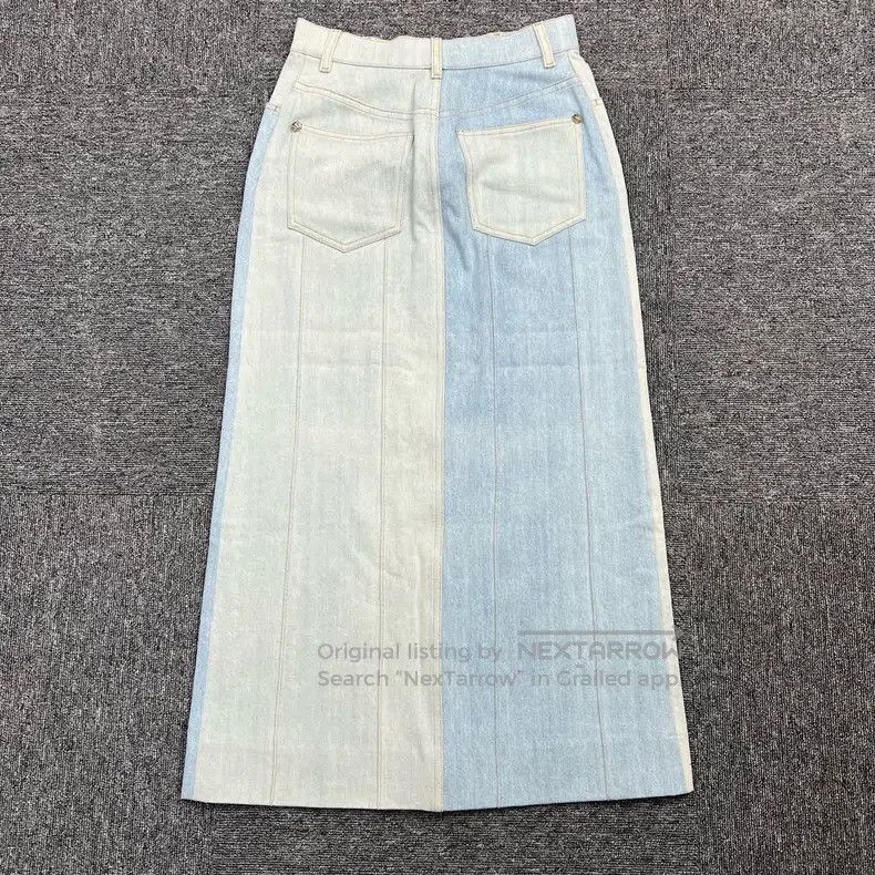 Chanel Chanel Greek series colour-blocked denim skirt Size 24" / US 00 / IT 34 - 1 Thumbnail