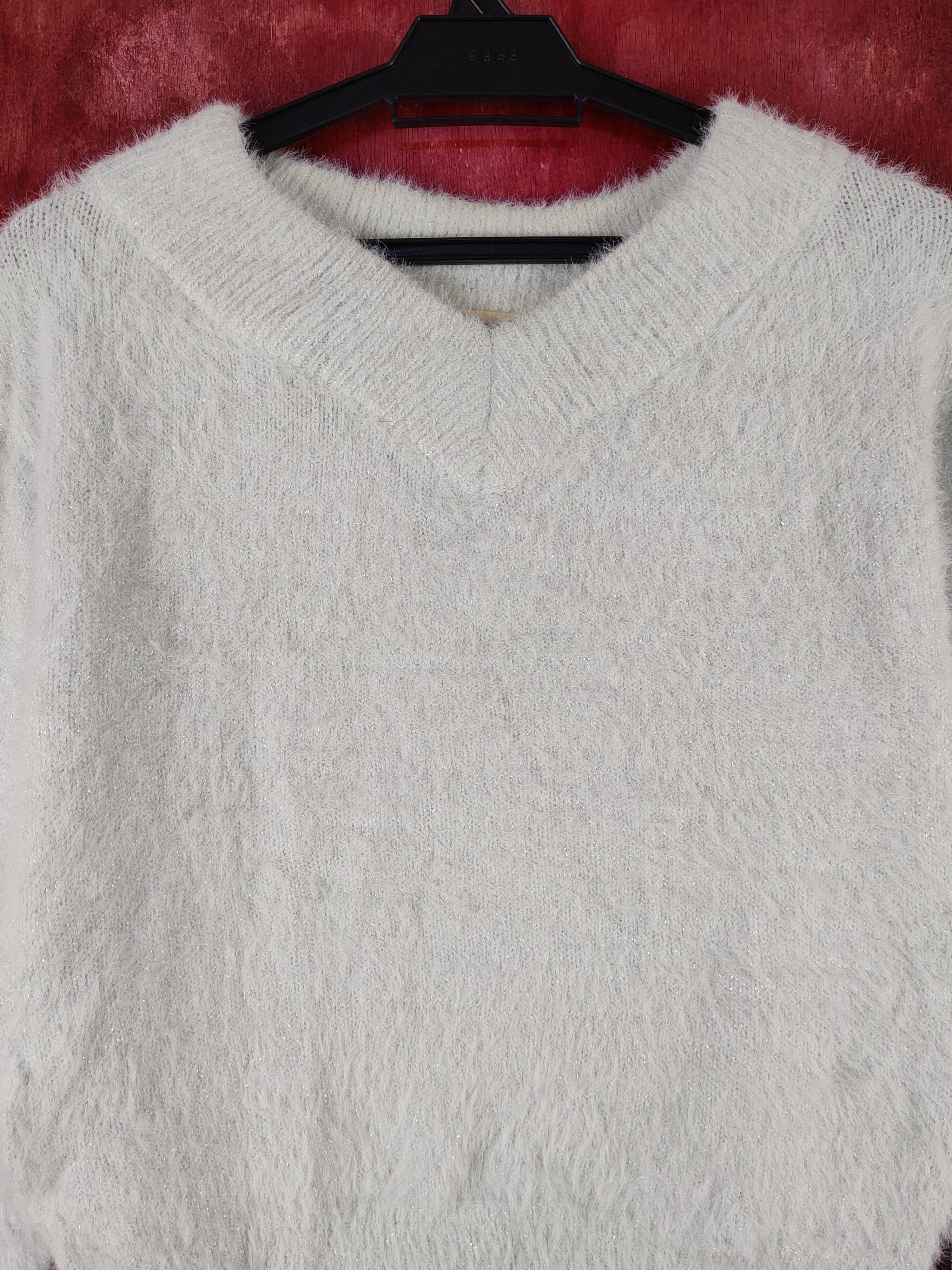 Vintage Majestic Lagon Green Shag Shaggy Fur Mohair Knitwear #S2084 Size S / US 4 / IT 40 - 2 Thumbnail