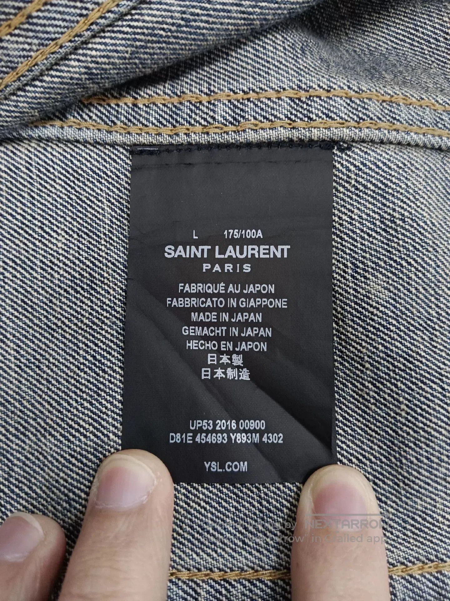Yves Saint Laurent saint laurent shark embroidered denim jacket. Size US L / EU 52-54 / 3 - 4 Thumbnail