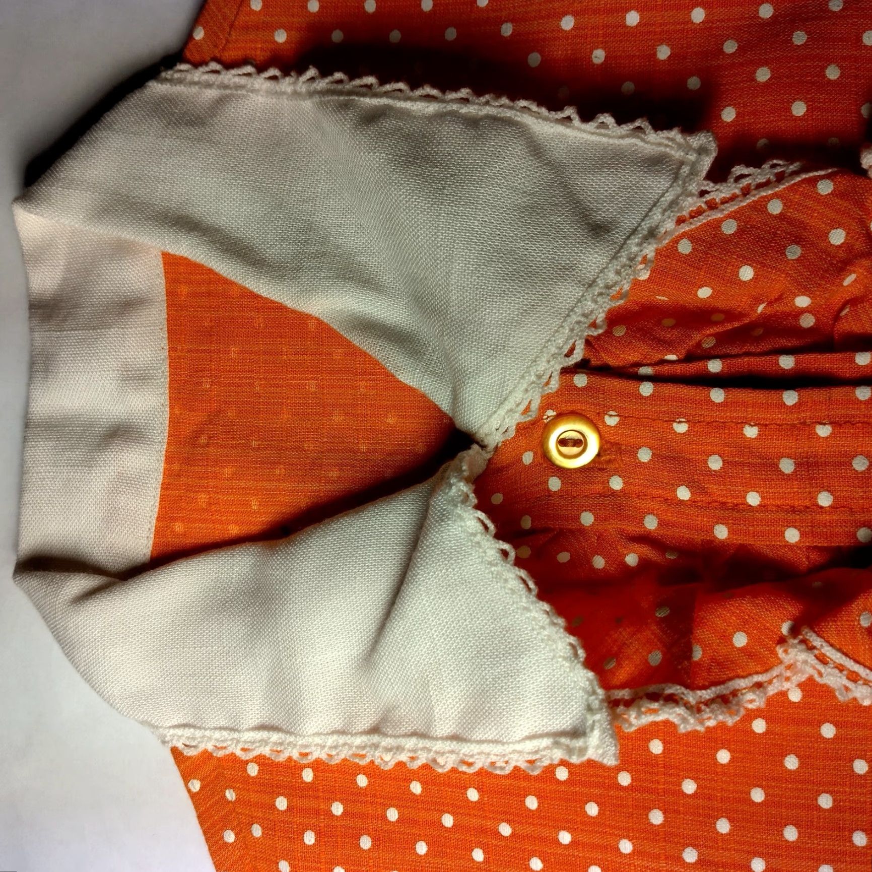 Vintage Vintage House Dress Size 6 Orange Polka Dot Button Collared 1960s Mod Short Slv Size 28" / US 6 / IT 42 - 4 Thumbnail