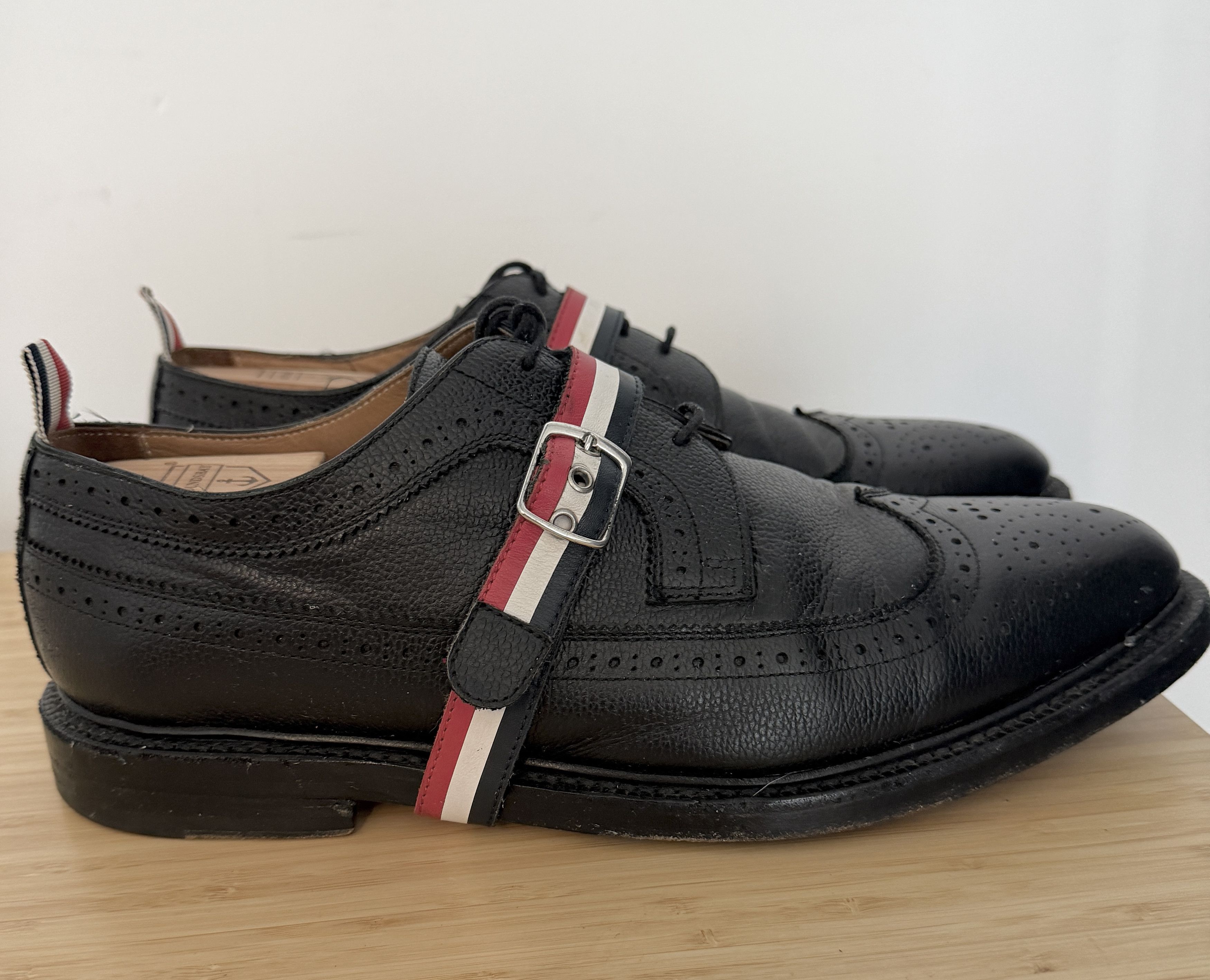 Thom Browne Rare Thom Browne Longwing Grosgrain Strap Leather Sz 12 Size US 12 / EU 45 - 9 Thumbnail